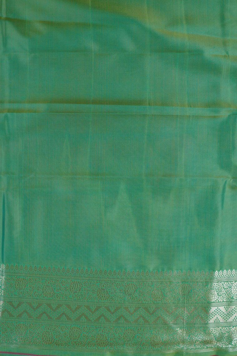 Red Soft Silk Saree with Gold Zari Buttis (Small Dots or Motifs) view 2