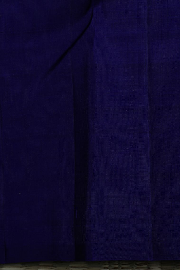 Teal Kanchipuram Silk Sarees with Gold Zari Buttis (small Dots Or Motifs) view 3