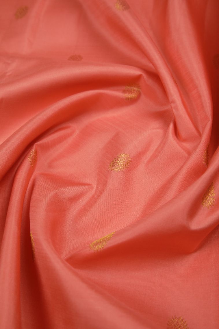 Pink Kanchipuram Silk Sarees with Gold Zari Buttis (small Dots Or Motifs) view 4