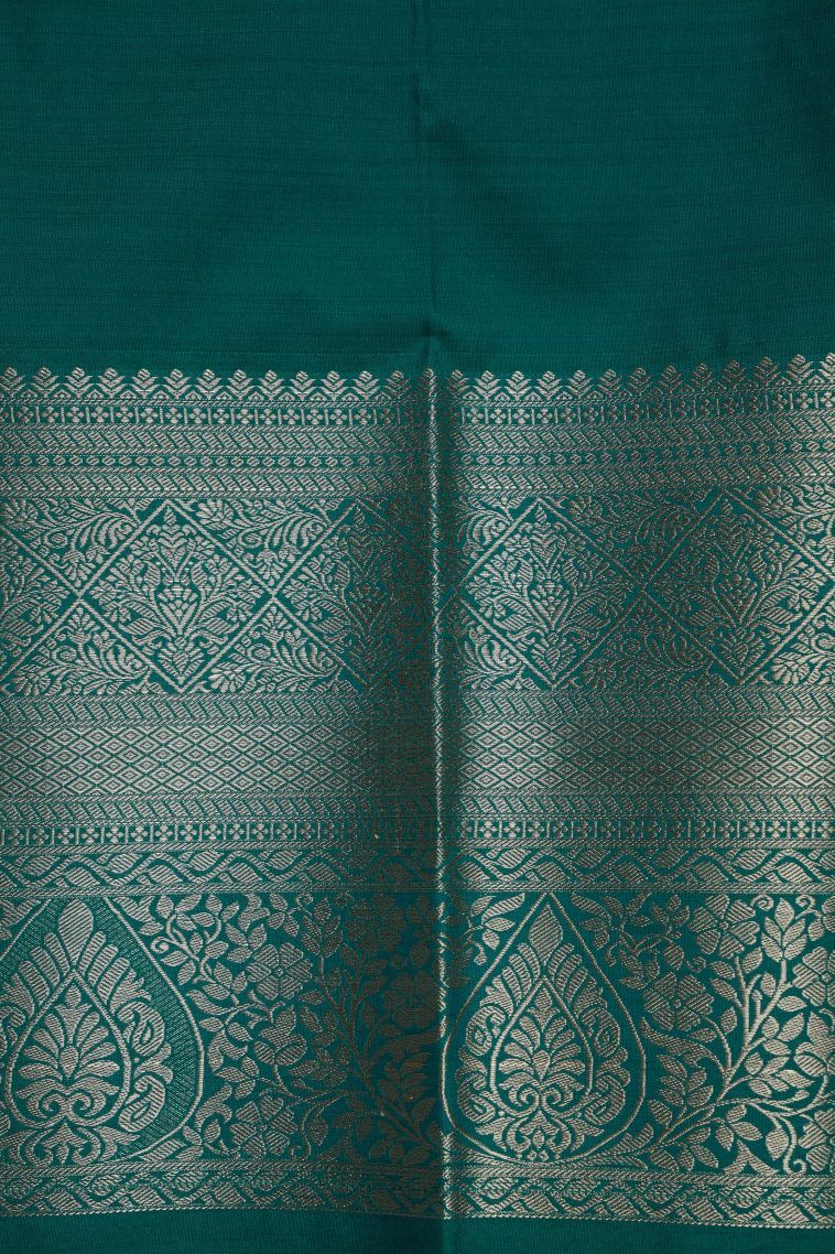 Pink Visiri Madippu Silk Sarees with Silver Zari Floral Patterns view 3