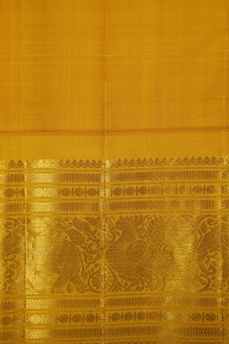 Purple Kanchipuram Silk Sarees with Gold Zari Stripes view 3