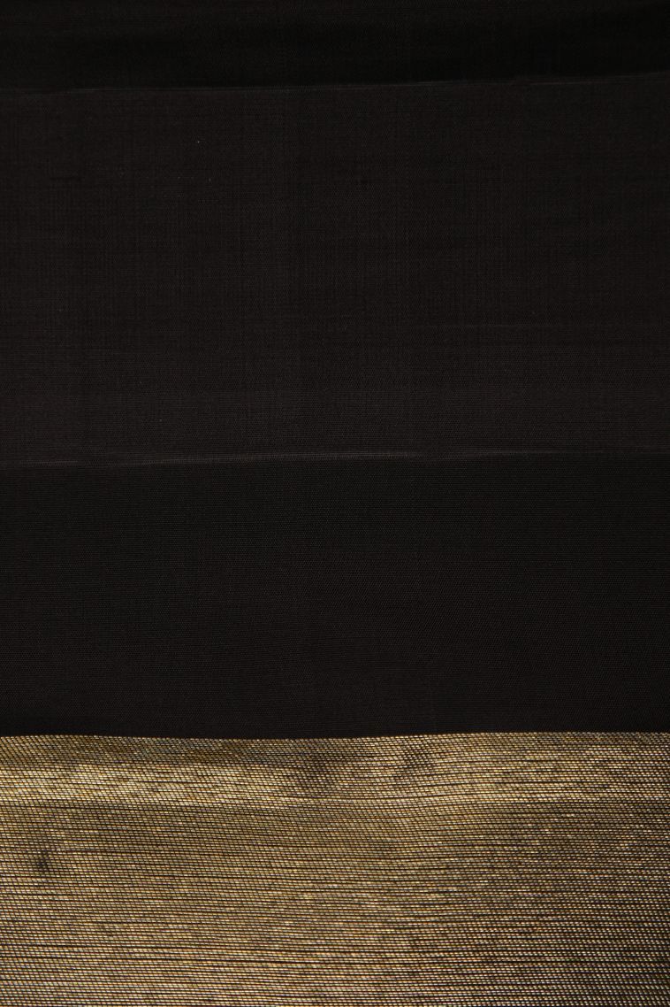 Purple Kanchipuram Silk Sarees with Gold Zari Plain view 3