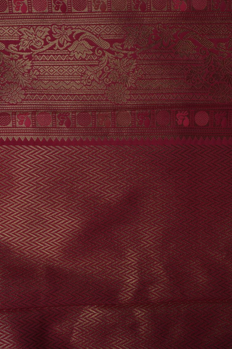 White Soft Silk Saree with Gold Zari Buttis (small Dots Or Motifs) view 3