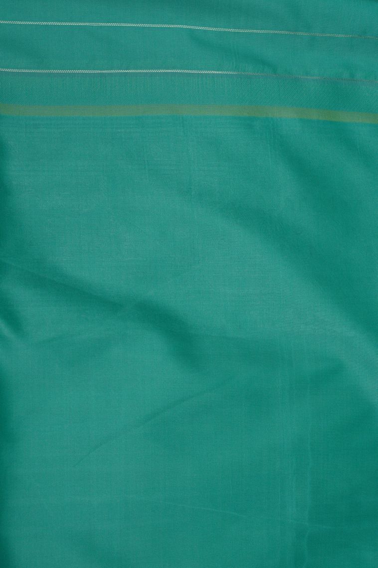 Green Soft Silk Saree with Gold Zari Buttis (small Dots Or Motifs) view 3