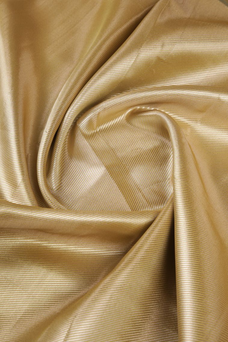 Cookie Yellow Tissue Silk Sarees with Silver Zari Peacock Motifs view 4