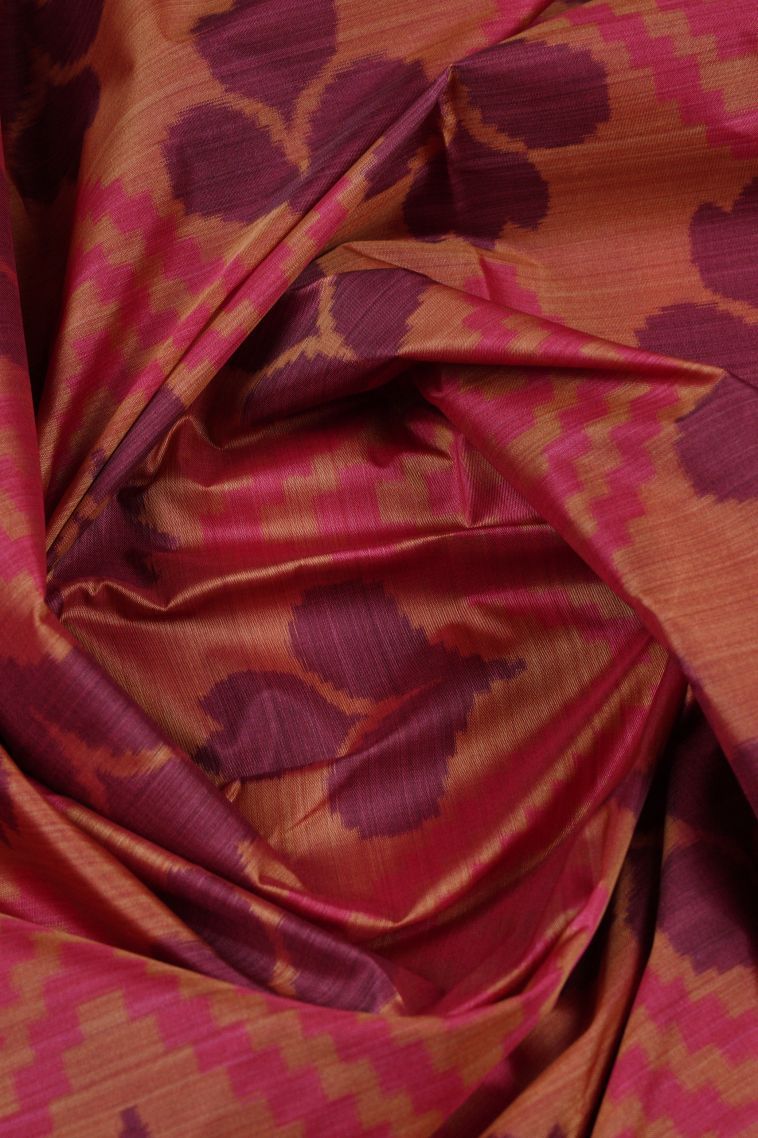 Fire Orange Soft Silk Sarees with Without Zari Zari Geometric Shapes view 4