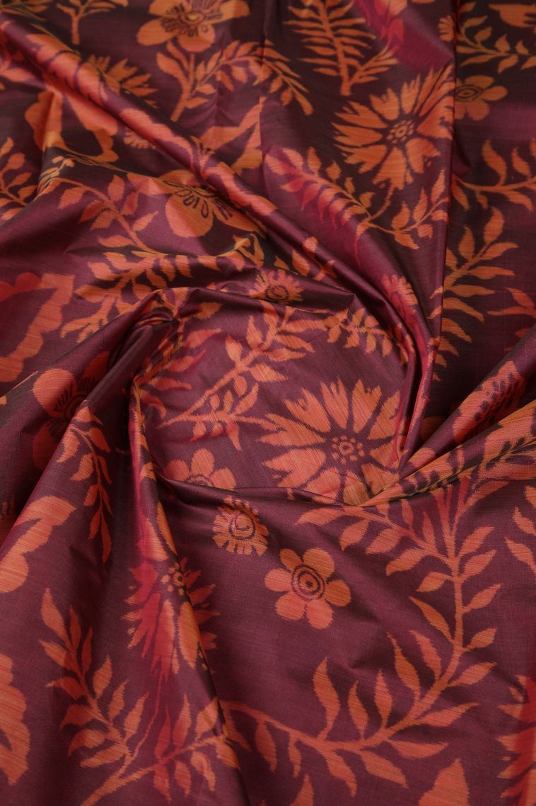 Bosenberry Purple Soft Silk Sarees with Without Zari Zari Floral Patterns view 4