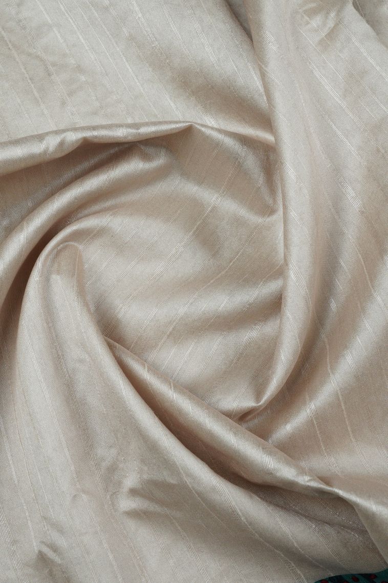 Chiffon White Tussar Silk Saree with Without Zari Zari Plain view 4