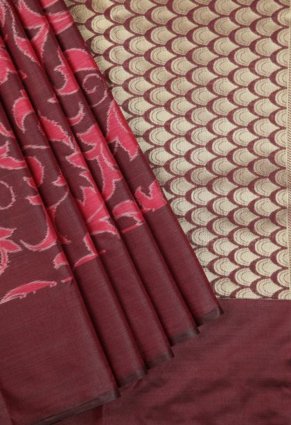 Plum Purple Soft Silk Sarees with Without Zari Zari Floral Patterns