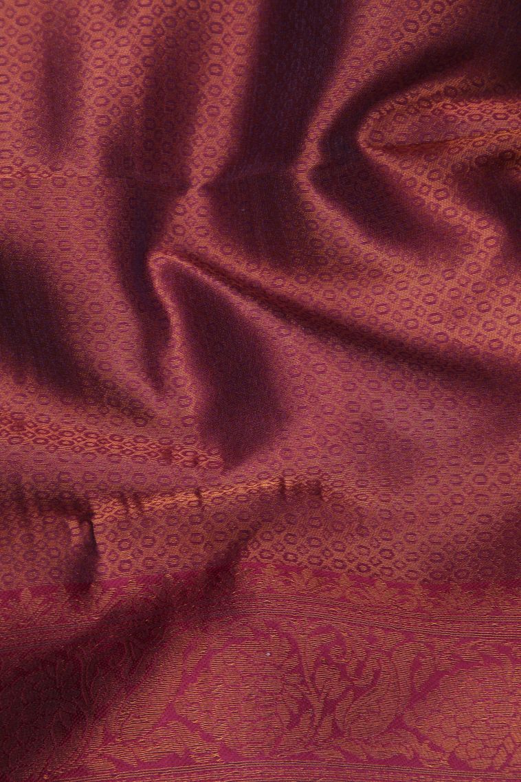 Lean Pink Apoorva Silk Sarees with Copper Zari Buttis (small Dots Or Motifs) view 3