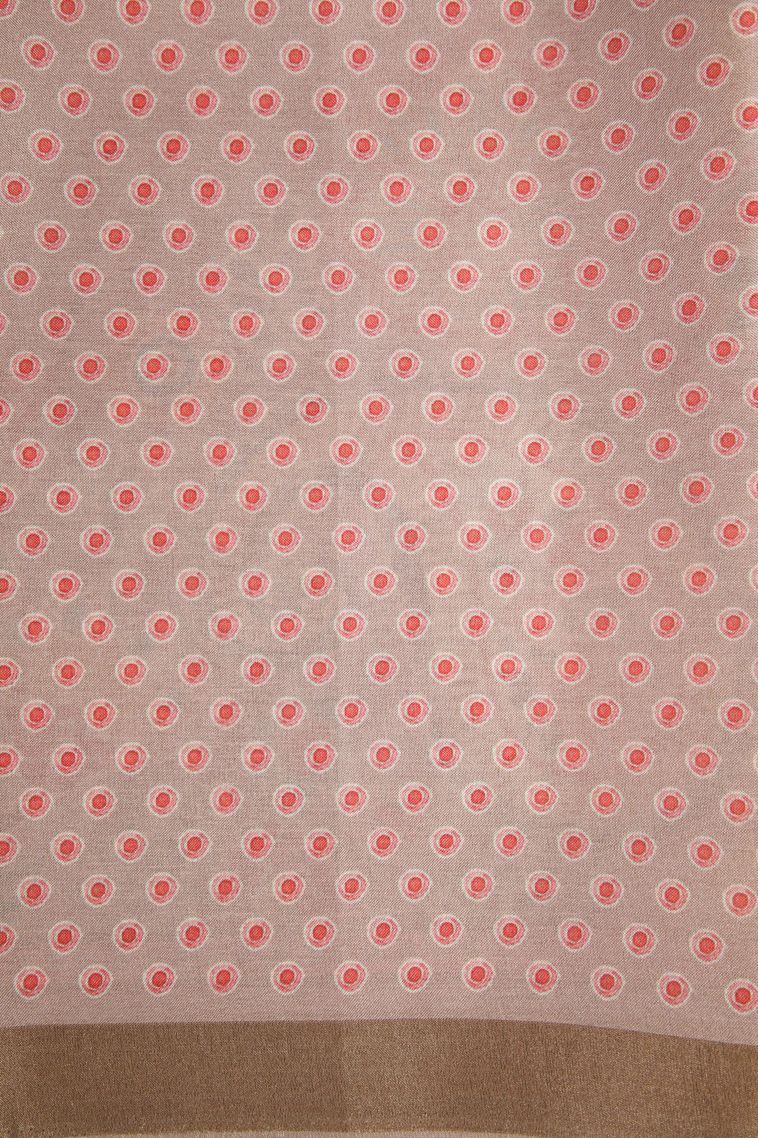 Peach Pink Tussar Saree with Gold Zari Floral Patterns view 3