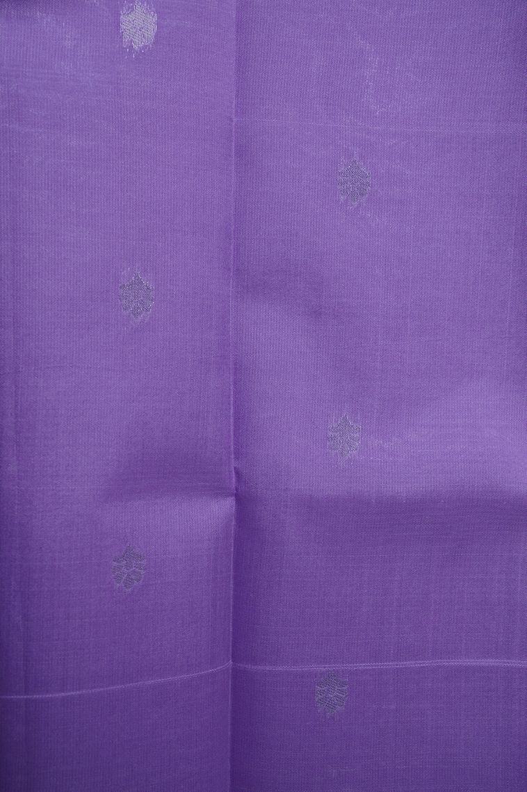 Gray Black Visiri Madippu Silk Sarees with Silver Zari Buttis (small Dots Or Motifs) view 3