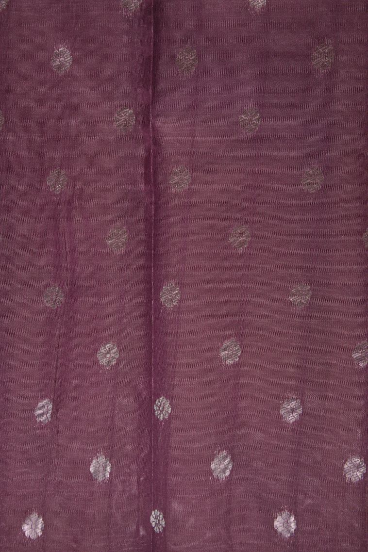 Pistachio Green Visiri Madippu Silk Sarees with Silver Zari Buttis (small Dots Or Motifs) view 3