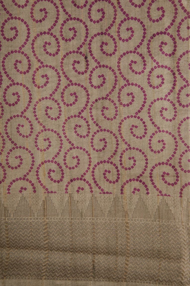 Magenta Purple Tussar Saree with Without Zari Zari Buttis (small Dots Or Motifs) view 3