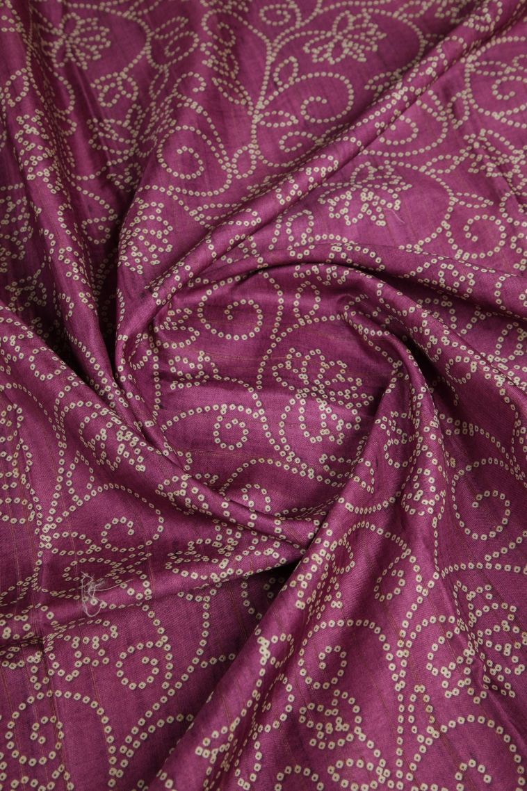Magenta Purple Tussar Saree with Without Zari Zari Buttis (small Dots Or Motifs) view 4