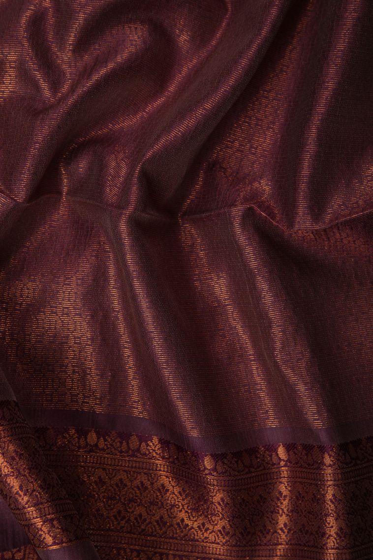 Flamingo Pink Apoorva Silk Sarees with Copper Zari Buttis (small Dots Or Motifs) view 3