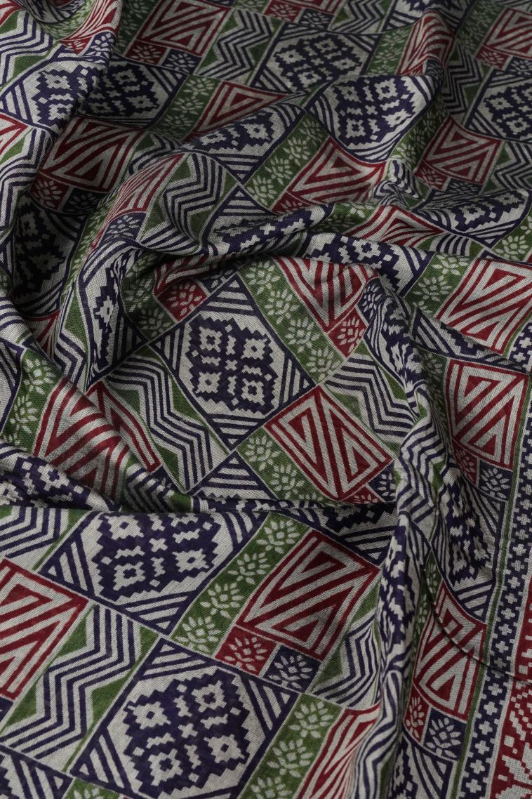 Berry Blue Chanderi Cotton Sarees with Without Zari Zari Floral Patterns view 4