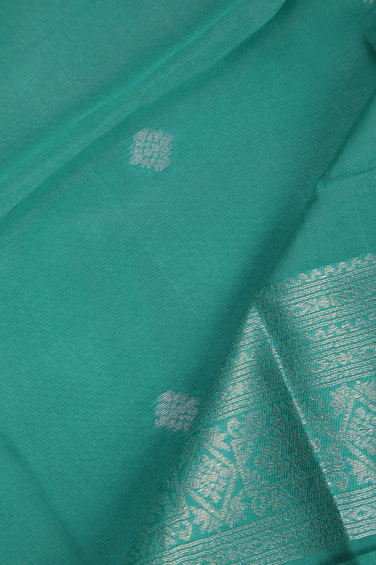 Chiffon White Apoorva Silk Sarees with Silver Zari Buttis (small Dots Or Motifs) view 3