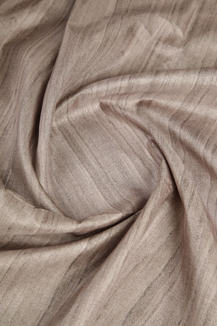 Coconut White Tussar Saree with Gold Zari Plain view 4