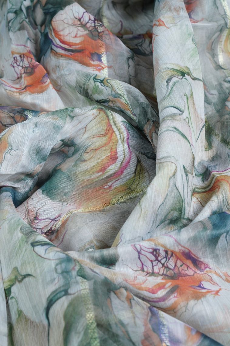 Pine Green Art Silk with Without Zari Zari Floral Patterns view 4