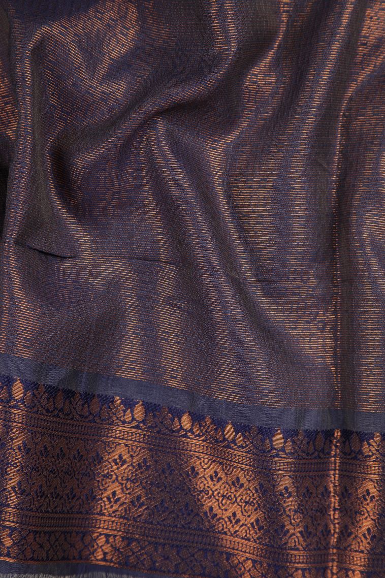 Peach Pink Apoorva Silk Sarees with Copper Zari Buttis (small Dots Or Motifs) view 3