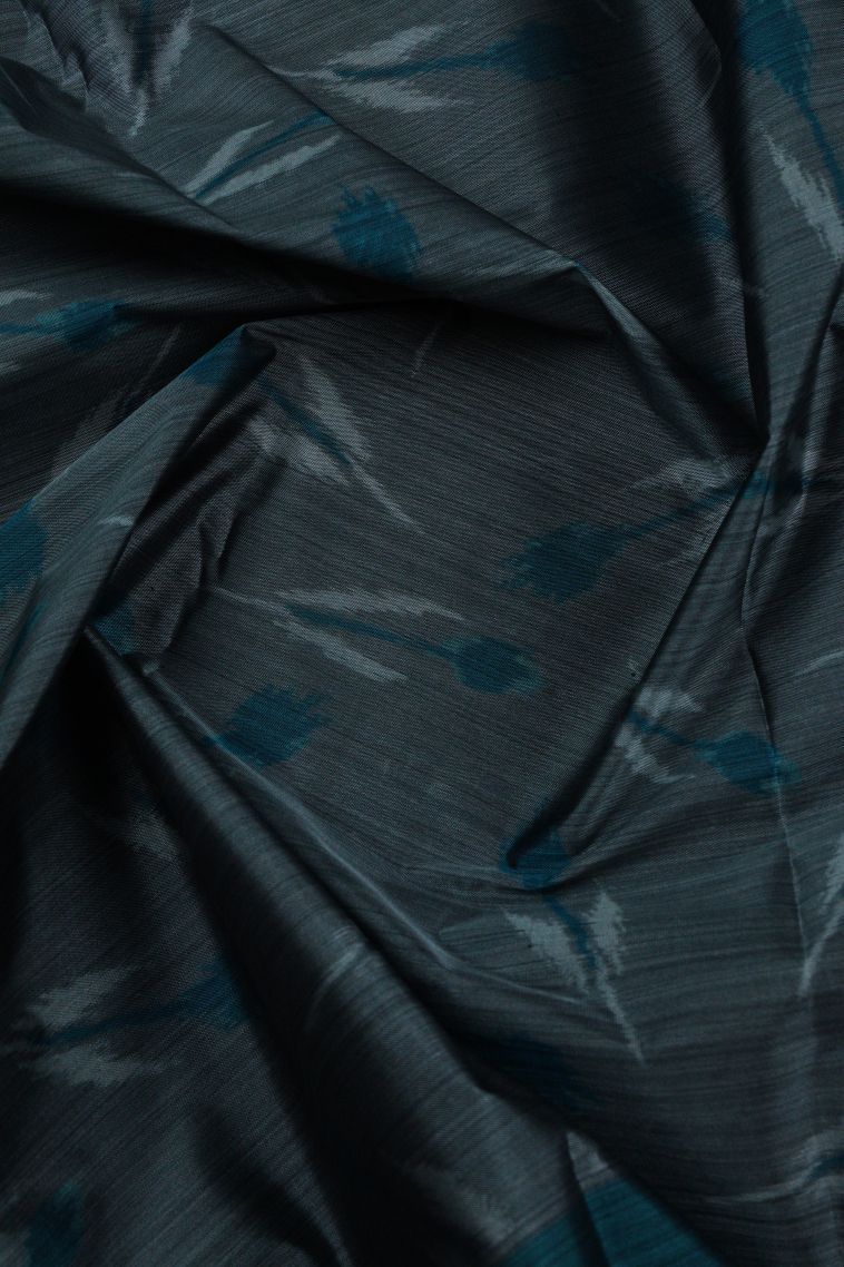 Charcoal Black Soft Silk Sarees with Without Zari Zari Geometric Shapes view 4