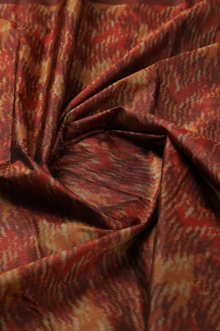 Tawny Brown Soft Silk Sarees with Without Zari Zari Geometric Shapes view 4
