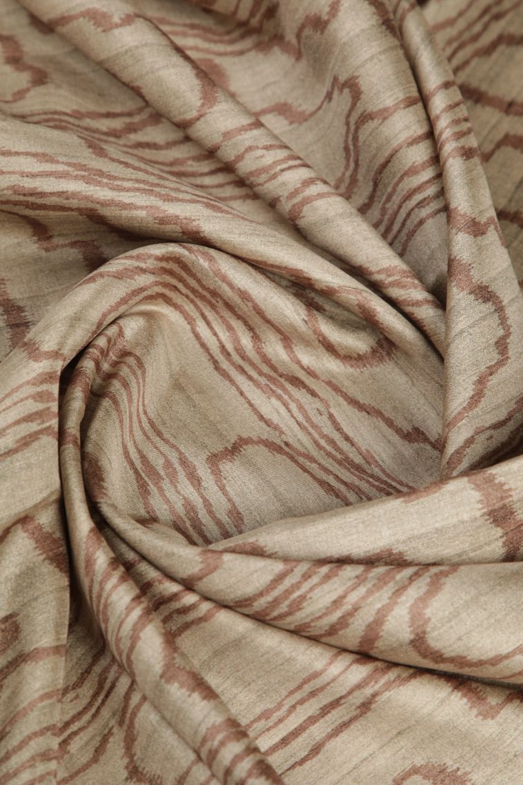 Peanut Brown Tussar Saree with Without Zari Zari Plain view 4