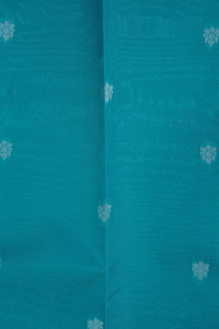 Blush Pink Visiri Madippu Silk Sarees with Silver Zari Floral Patterns view 3