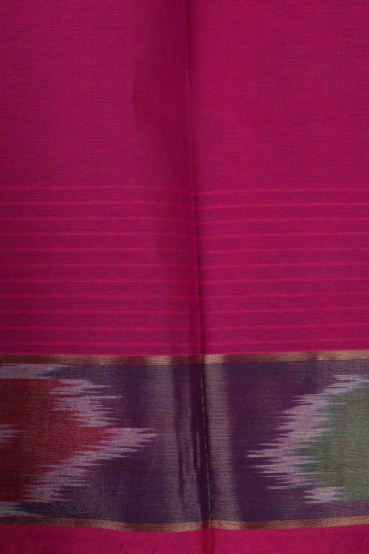 Magenta  Pink Kanchi Cotton Sarees with Without Zari Zari Buttis (small Dots Or Motifs) view 3