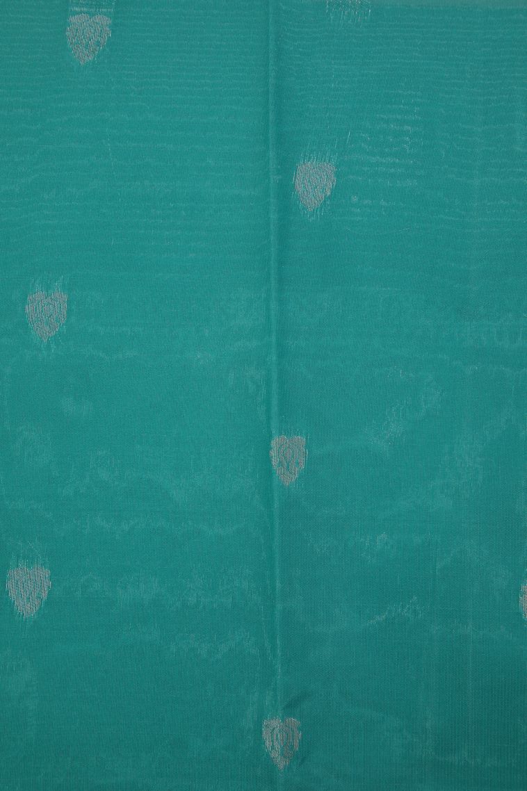 Lime Green Visiri Madippu Silk Sarees with Silver Zari Floral Patterns view 3