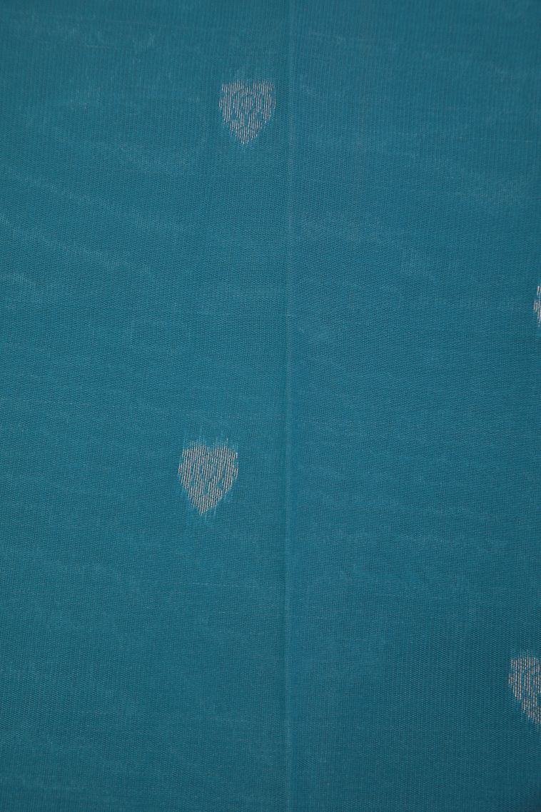 Sky Blue Visiri Madippu Silk Sarees with Silver Zari Floral Patterns view 3
