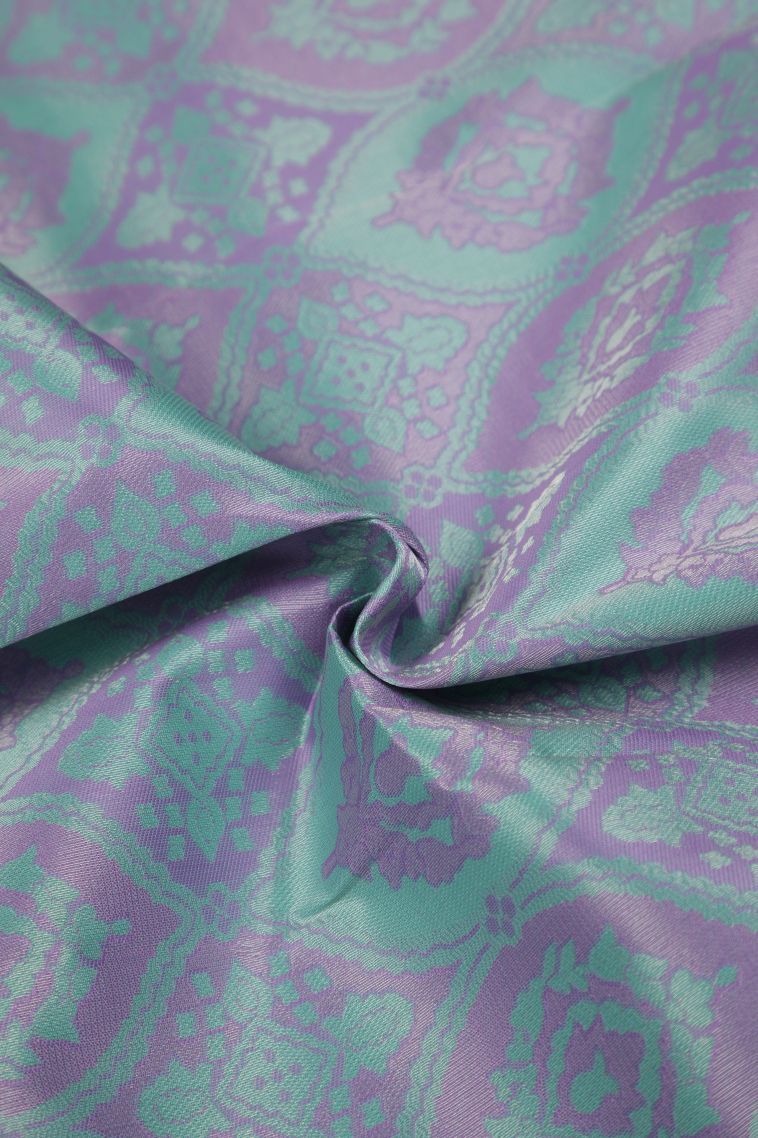 Indigo Blue Visiri Madippu Silk Sarees with Silver Zari Floral Patterns view 4