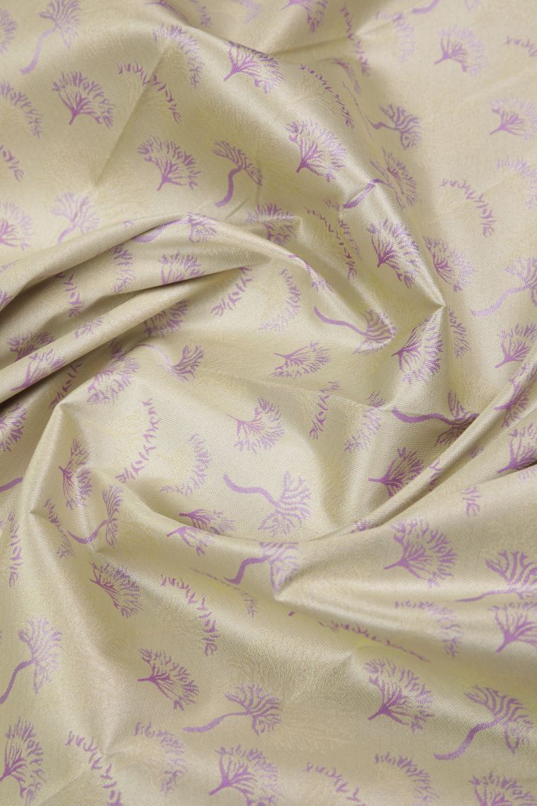 Cream White Visiri Madippu Silk Sarees with Silver Zari Floral Patterns view 4