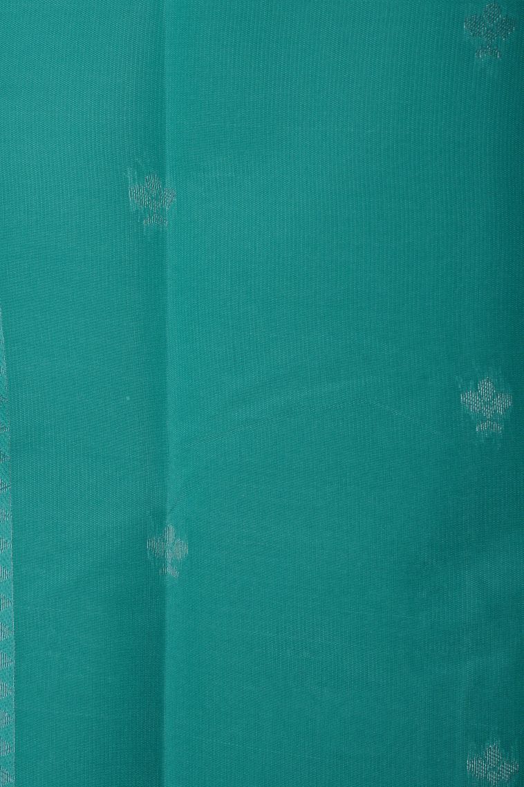 Indigo Blue Visiri Madippu Silk Sarees with Silver Zari Floral Patterns view 3