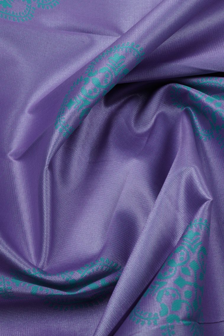 Indigo Blue Visiri Madippu Silk Sarees with Silver Zari Floral Patterns view 4