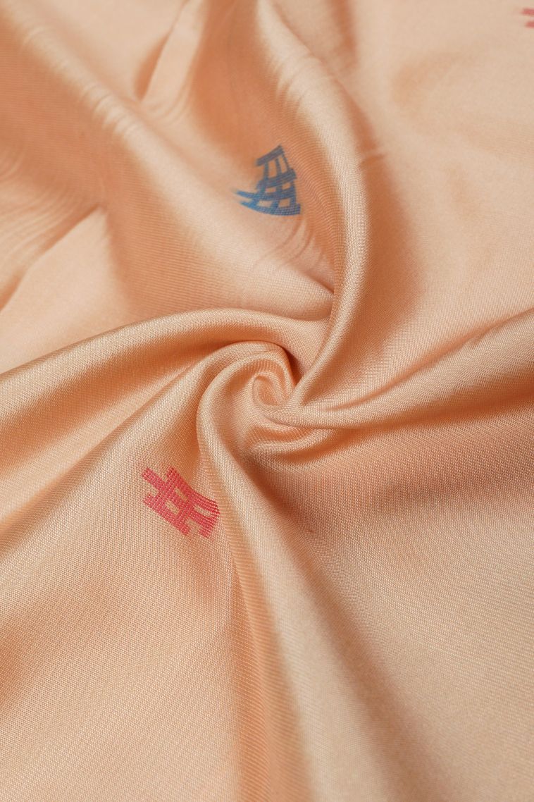 Flamingo Pink Tussar Saree with Without Zari Zari Buttis (small Dots Or Motifs) view 4