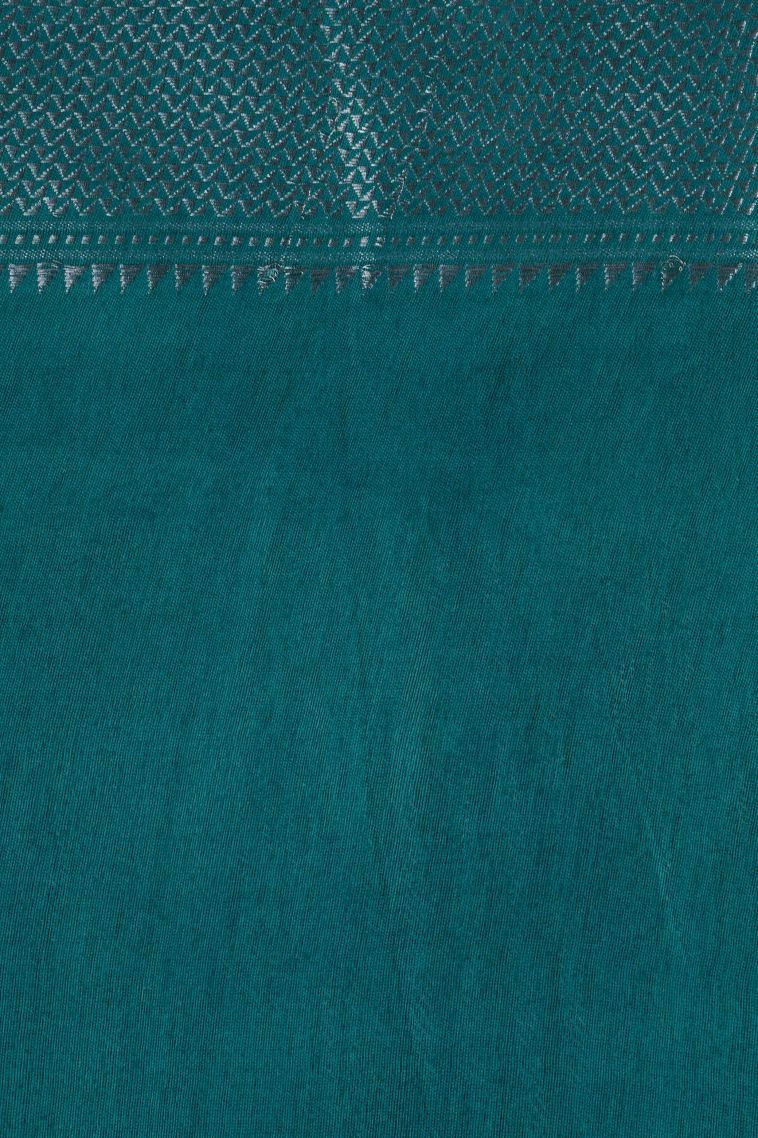 Daisy White Chanderi Cotton Sarees with Without Zari Zari Floral Patterns view 3