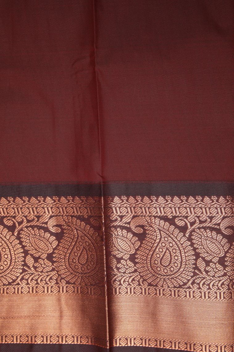 Lemon Yellow Visiri Madippu Silk Sarees with Copper Zari Checks view 3