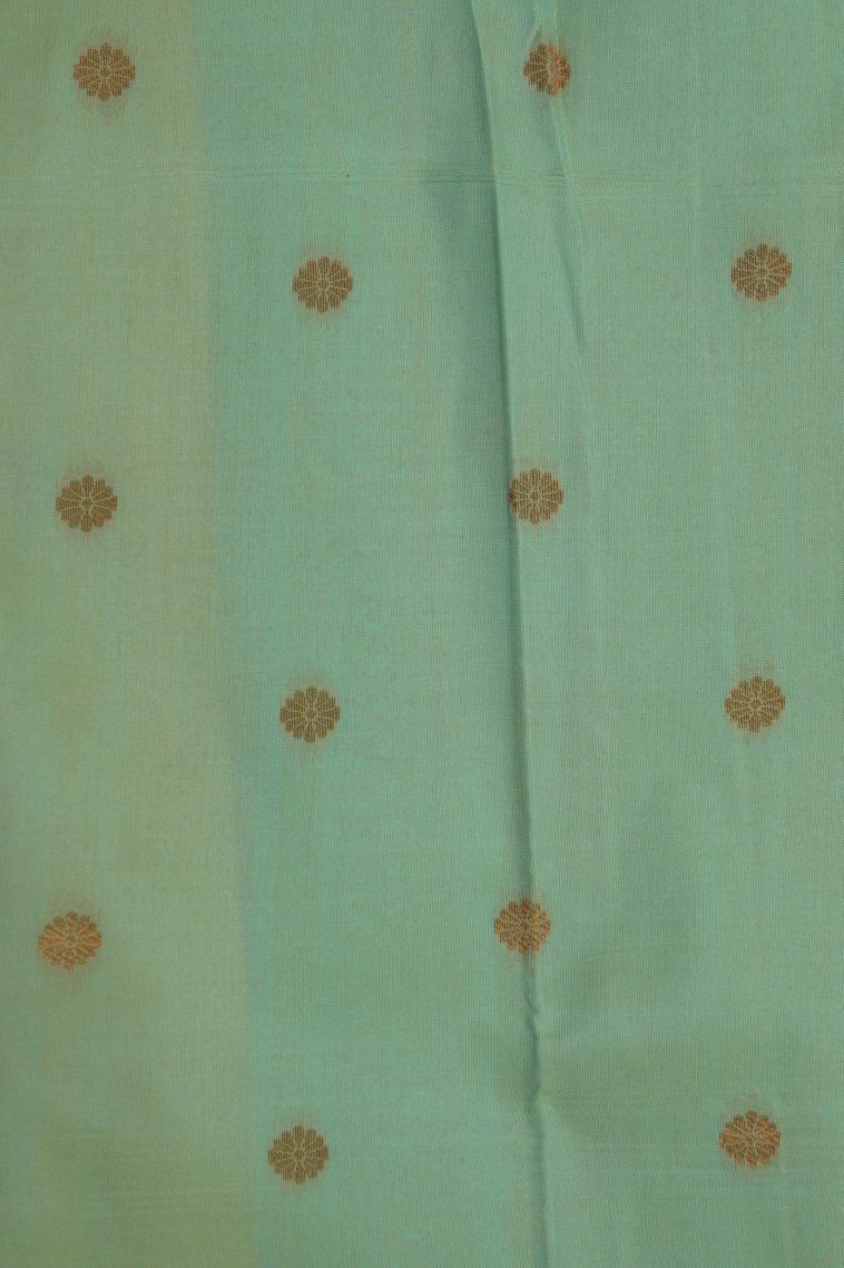 Macaroon Yellow Visiri Madippu Silk Sarees with Gold Zari Buttis (small Dots Or Motifs) view 3