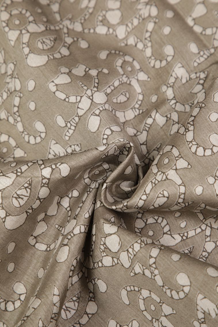 Slate Blue Tussar Saree with Without Zari Zari Floral Patterns view 4