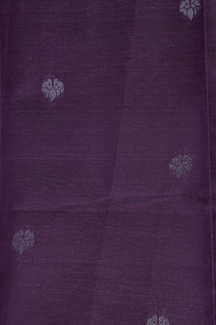 Peach Pink Visiri Madippu Silk Sarees with Silver Zari Floral Patterns view 3