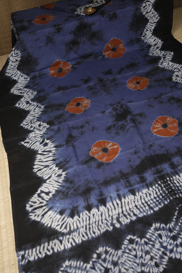 Berry Blue Cotton Sarees with Without Zari Zari Floral Patterns view 2