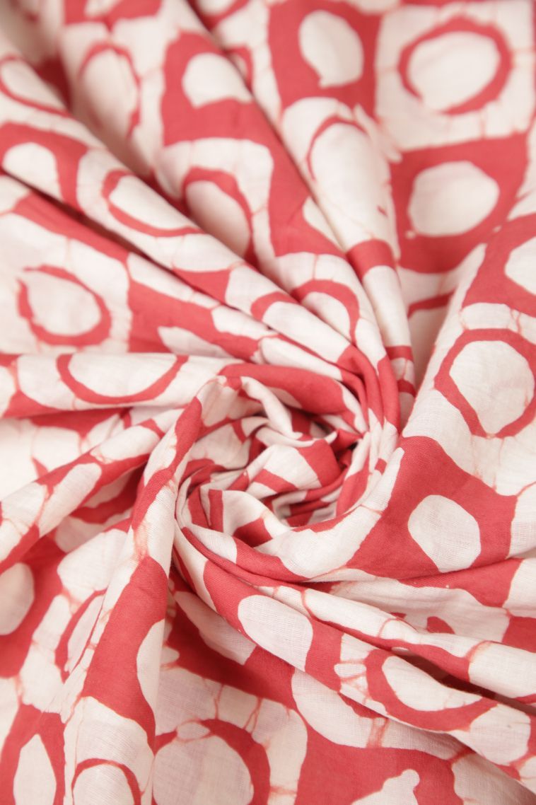 Blush Red Cotton Sarees with Without Zari Zari Geometric Shapes view 4