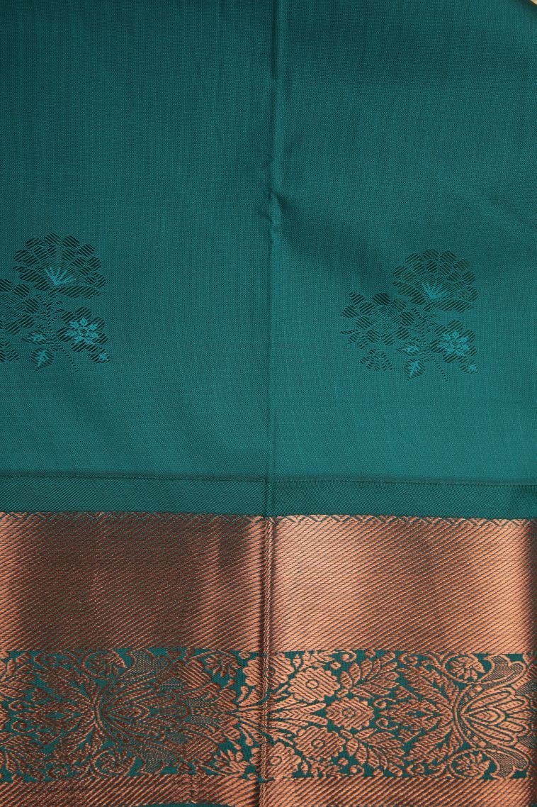 Rose  Red Visiri Madippu Silk Sarees with Copper Zari Stripes view 3