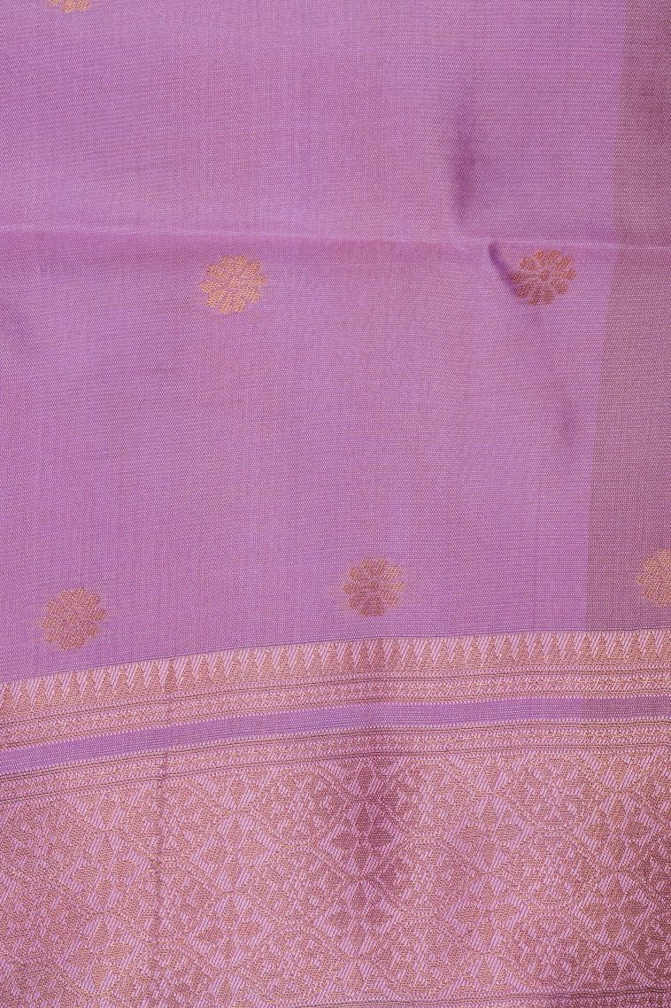 Peanut Brown Apoorva Silk Sarees with Copper Zari Buttis (small Dots Or Motifs) view 3