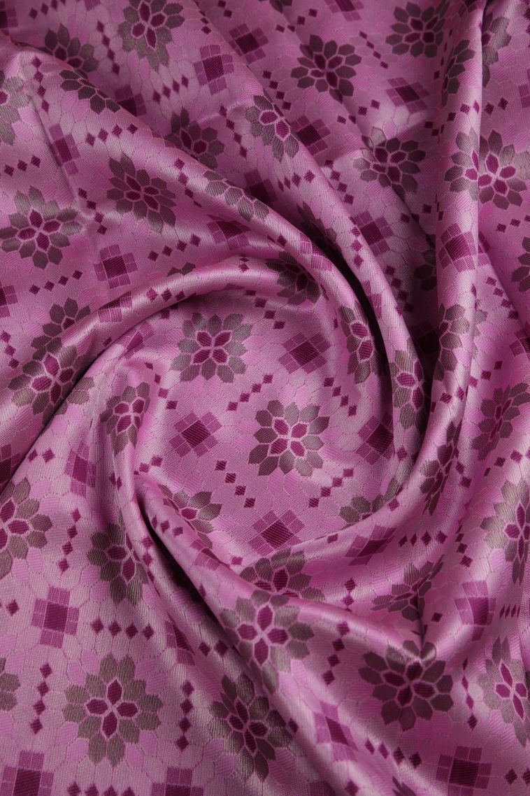 Ballet Pink Apoorva Silk Sarees with Silver Zari Buttis (small Dots Or Motifs) view 4