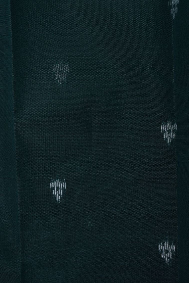 Sapphire Blue Visiri Madippu Silk Sarees with Silver Zari Floral Patterns view 3