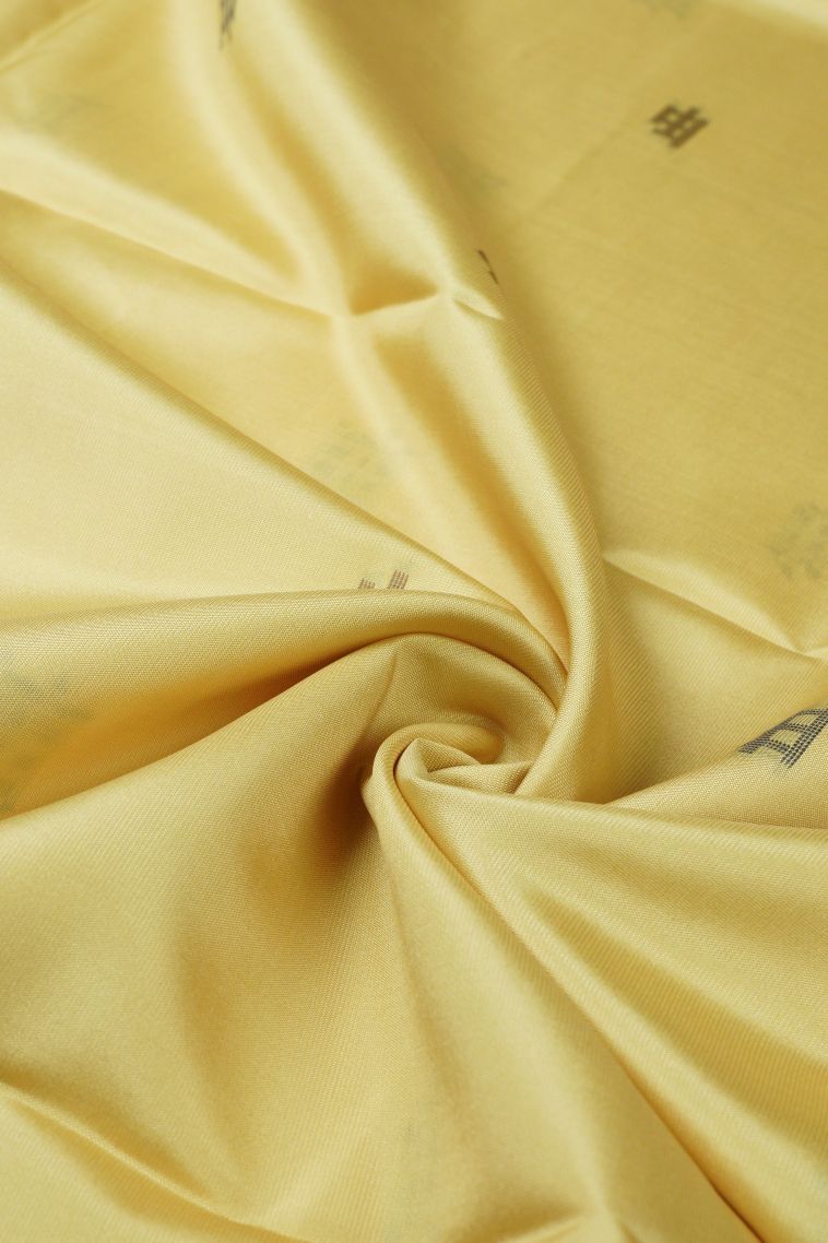 Lemon Yellow Tussar Saree with Without Zari Zari Buttis (small Dots Or Motifs) view 4