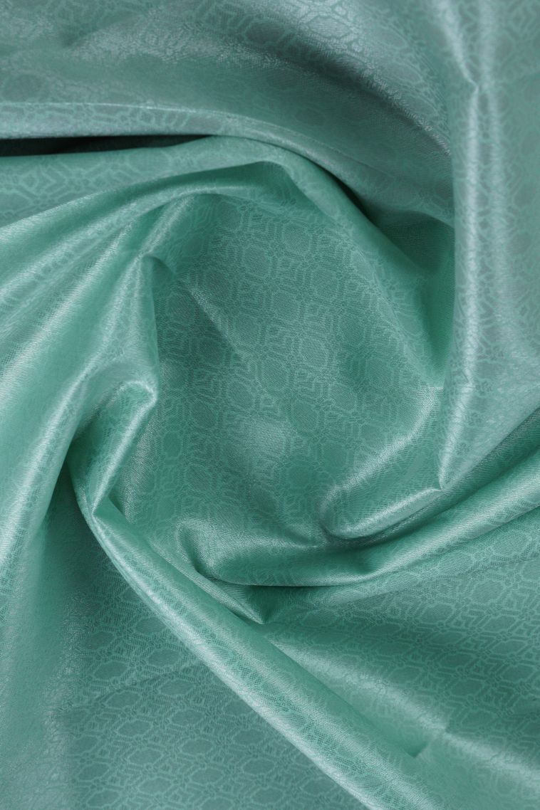 Arctic Blue Visiri Madippu Silk Sarees with Silver Zari Floral Patterns view 4